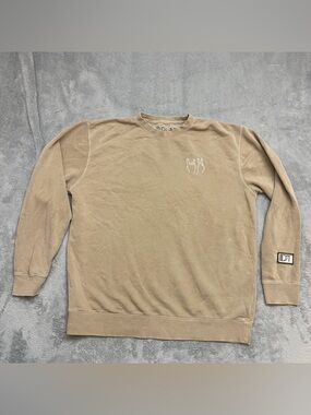 DT Dolan Twins Size Large tan "Spread Positivity" Sweatshirt Long Sleeves